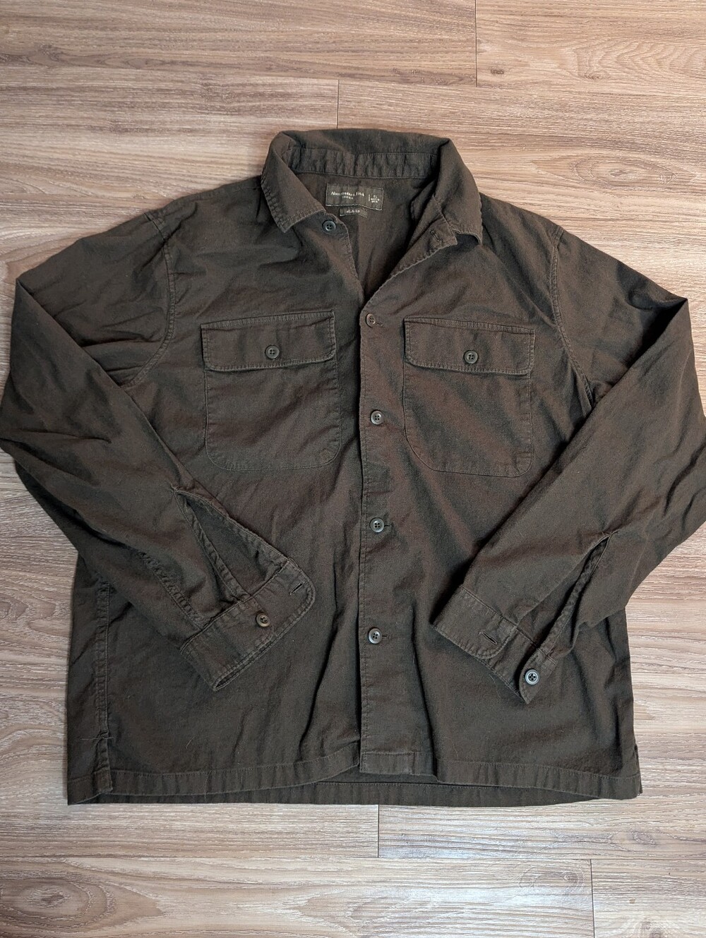 Abercrombie & Fitch Olive Green Military Fatigue Field Shirt Jacket Relaxed XL